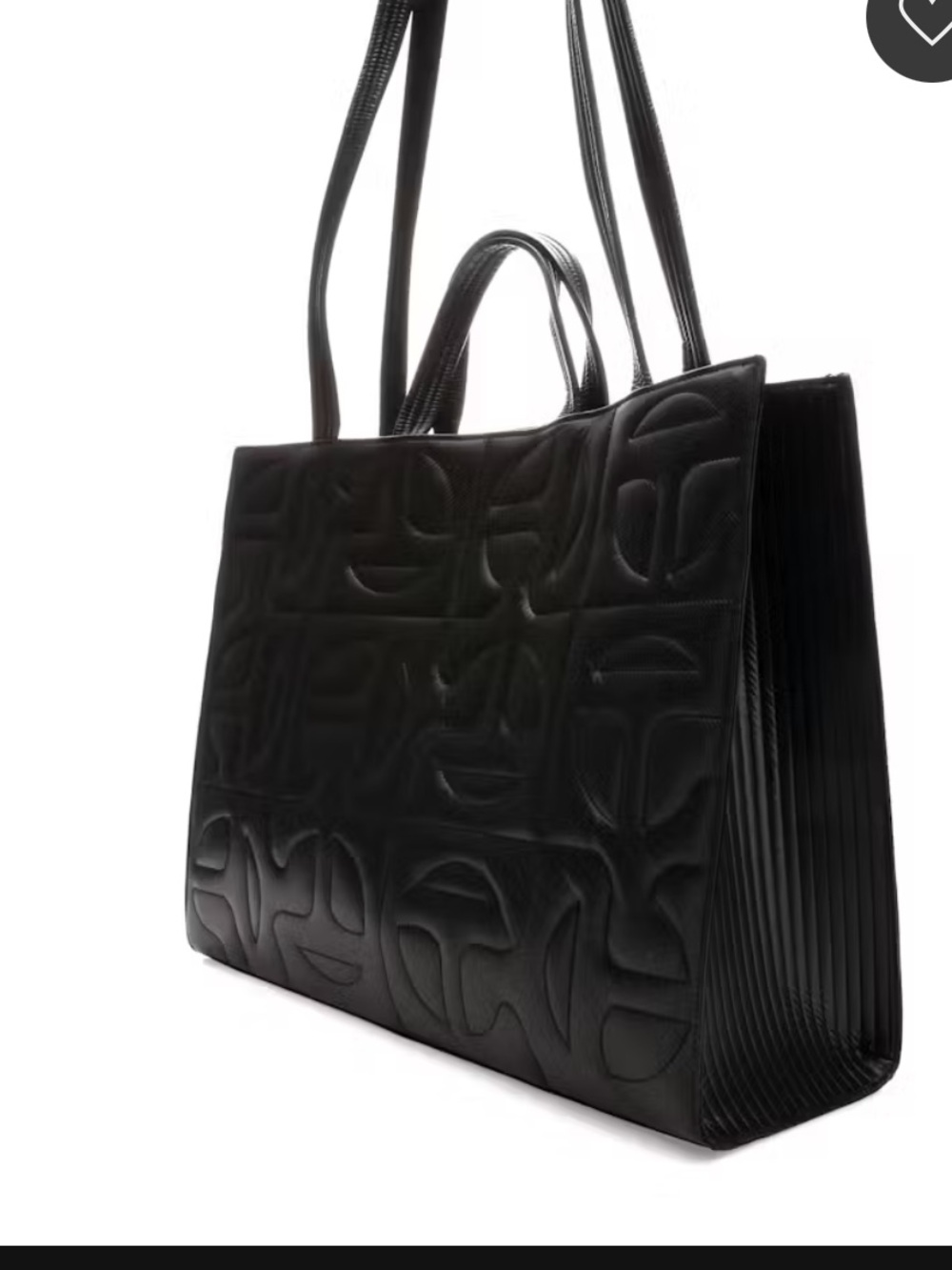 Telfar -Moose Knuckles Black Quilted Logo Tote - Picture 5 of 8